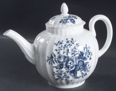 Blue Sprays (Ribbed) Teapot & Lid