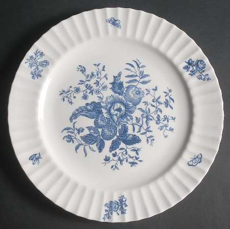 Blue Sprays (Ribbed) 12" Chop Plate (Round Platter)