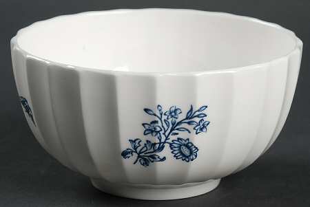 Blue Sprays (Ribbed) Open Sugar Bowl