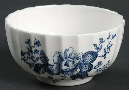 Blue Sprays (Ribbed) Open Sugar Bowl