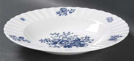Blue Sprays (Ribbed) Rim Soup Bowl
