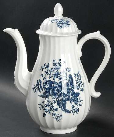 Blue Sprays (Ribbed) Coffee Pot & Lid