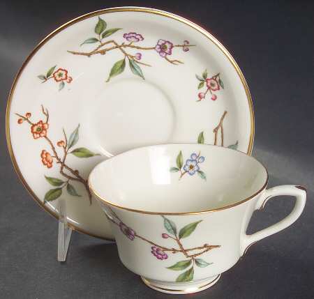 Blossom Time Footed Cup & Saucer Set by Royal Worcester