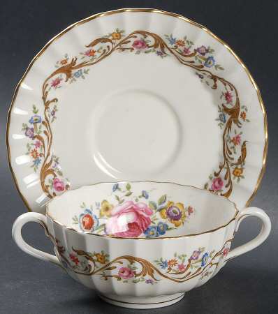 Bournemouth Footed Cream Soup Bowl & Saucer Set