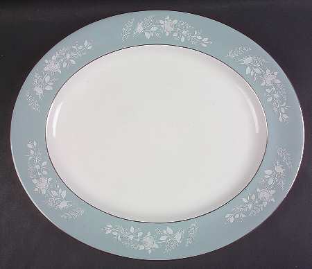 Bridal Rose 17" Oval Serving Platter