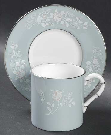 Bridal Rose Flat Demitasse Cup & Saucer Set