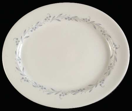 Bridal Wreath 15" Oval Serving Platter
