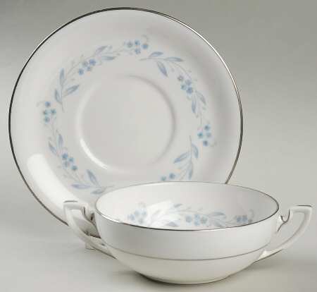 Bridal Wreath Flat Cream Soup Bowl & Saucer Set