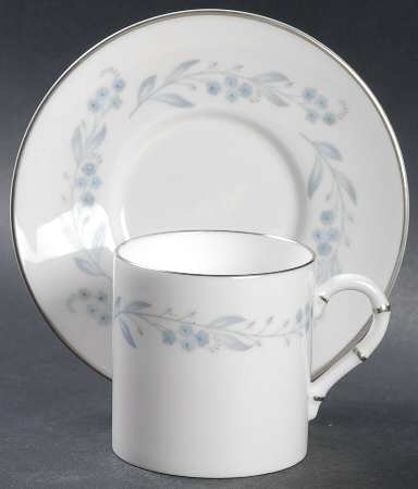 Bridal Wreath Flat Demitasse Cup & Saucer Set