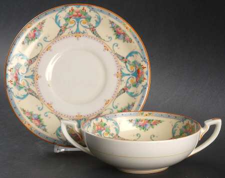 Buckingham Blue Flat Cream Soup Bowl & Saucer Set