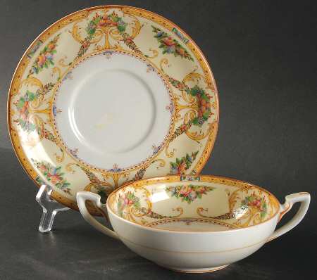Buckingham Yellow Flat Cream Soup Bowl & Saucer Set