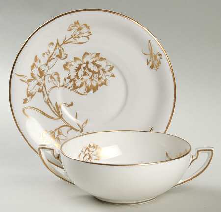Carnation Flat Cream Soup Bowl & Saucer Set