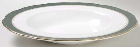 Cavendish Leather Green Large Rim Soup Bowl
