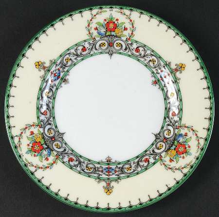 Chalons (Green Trim, No Center) Bread & Butter Plate