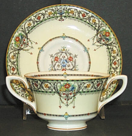Chantilly Footed Bouillon Cup & Saucer