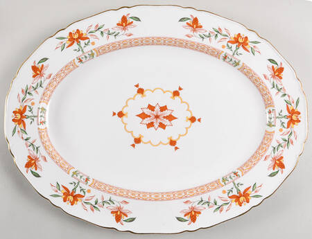 Chamberlain Orange 17" Oval Serving Platter