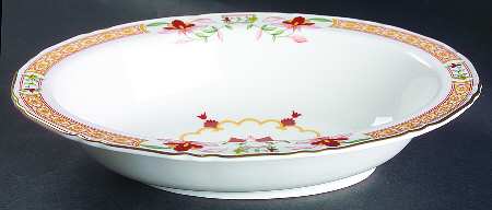 Chamberlain Orange 10" Oval Vegetable Bowl