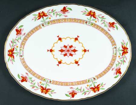 Chamberlain Orange 15" Oval Serving Platter