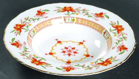 Chamberlain Orange Rim Soup Bowl