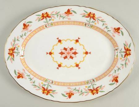 Chamberlain Orange 13" Oval Serving Platter