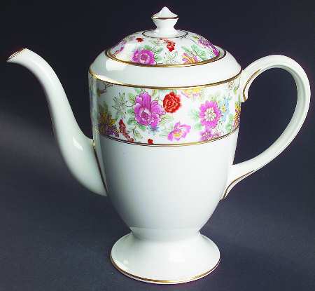 Chinese Garden Coffee Pot & Lid