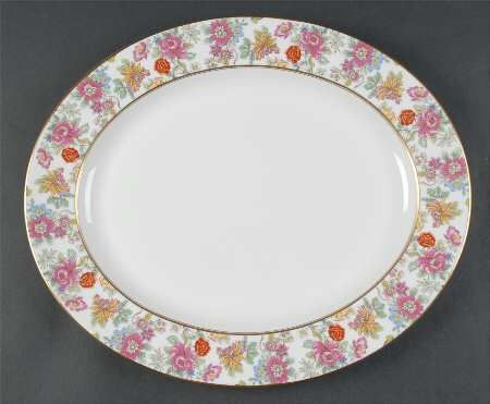 Chinese Garden 15" Oval Serving Platter
