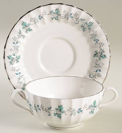 Chapel Hill Footed Cream Soup Bowl & Saucer Set