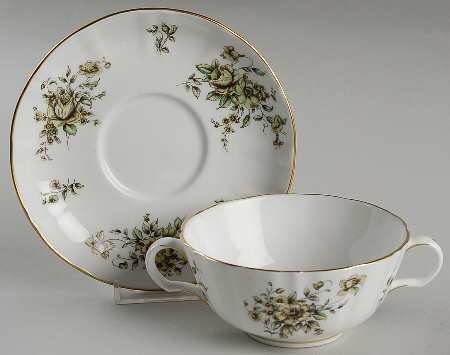 Clementine Footed Cream Soup Bowl & Saucer Set