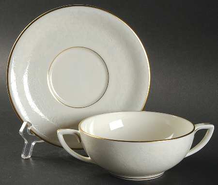Concerto Footed Cream Soup Bowl & Saucer Set by Royal Worcester