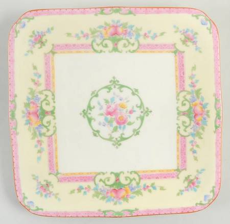 Cordova (Pink Border) Square Cake Plate