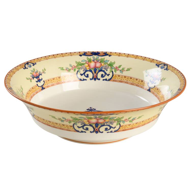 Cordova (Yellow Border)  9" Round Vegetable Bowl