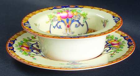 Cordova (Yellow Border)  Ramekin & Saucer Set