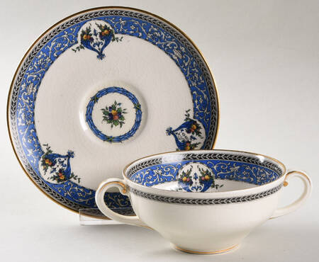 Cornucopia Flat Bouillon Cup & Saucer