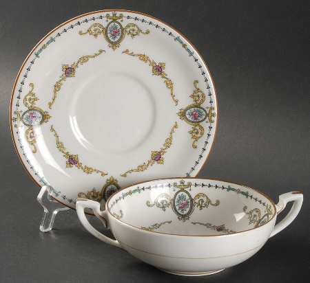 Daphne Flat Cream Soup Bowl & Saucer Set