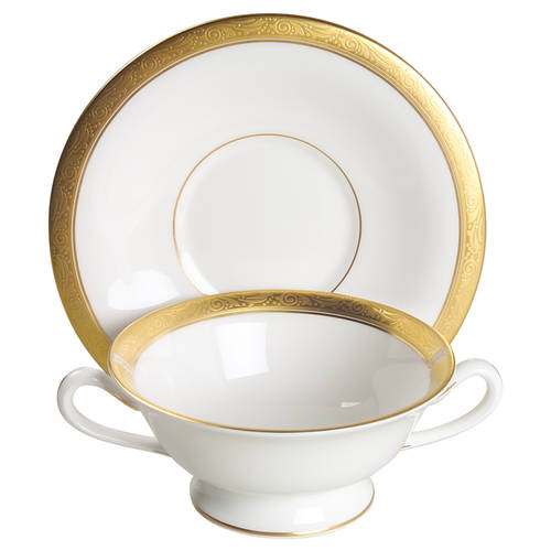 Davenham Footed Cream Soup Bowl & Saucer Set