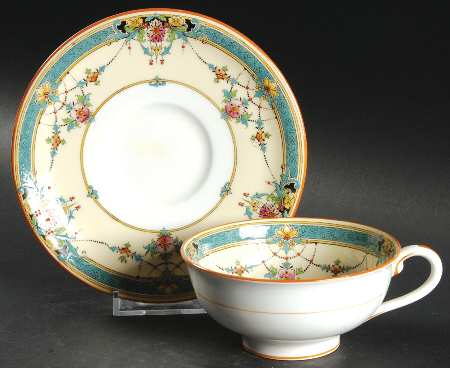 Daytona Turquoise Flat Cup & Saucer Set