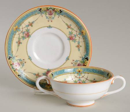 Daytona Turquoise Footed Bouillon Cup & Saucer