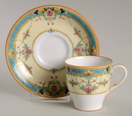 Daytona Turquoise Footed Demitasse Cup & Saucer Set
