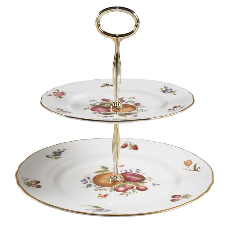 Delecta (Coburg Shape) 6 5/8"-10"  2 Tiered Serving Tray (Dp, Sp) HC