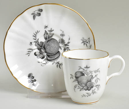 Delecta (Black Design) Footed Demitasse Cup & Saucer Set