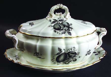 Delecta (Black Design) Oval Tureen & Lid with Underplate