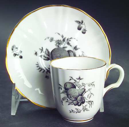 Delecta (Black Design) Flat Demitasse Cup & Saucer Set