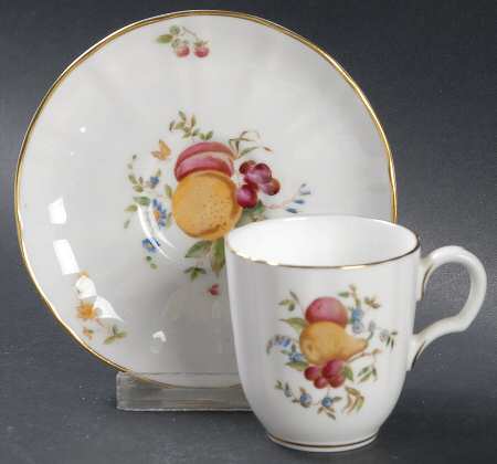 Delecta (Warmstry, Ribbed) Flat Demitasse Cup & Saucer Set by Royal Worcester