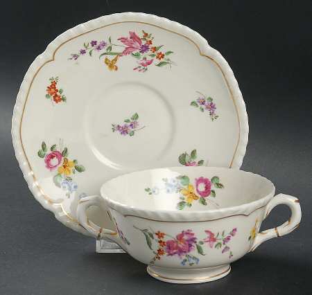 Devon Footed Cream Soup Bowl & Saucer Set
