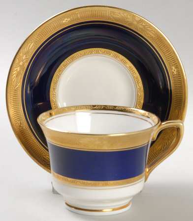 Diana Blue Footed Demitasse Cup & Saucer Set