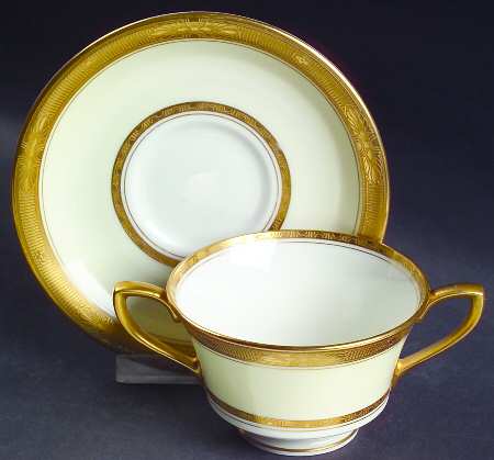 Diana Cream Footed Bouillon Cup & Saucer
