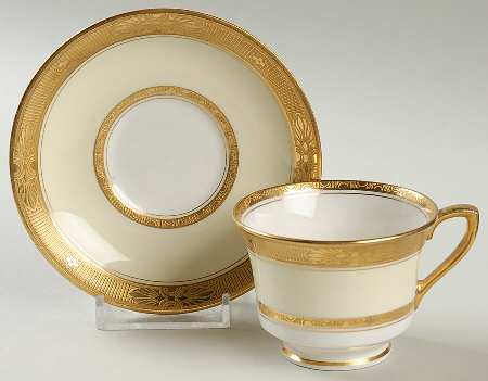Diana Cream Footed Demitasse Cup & Saucer Set