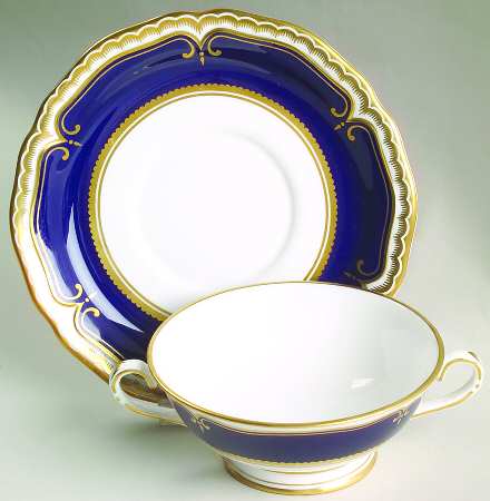 Diplomat Footed Cream Soup Bowl & Saucer Set