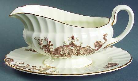Dragon Sorrel Brown Gravy Boat & Underplate