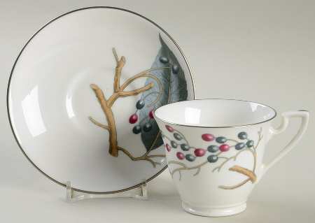 Elderberry Footed Demitasse Cup & Saucer Set
